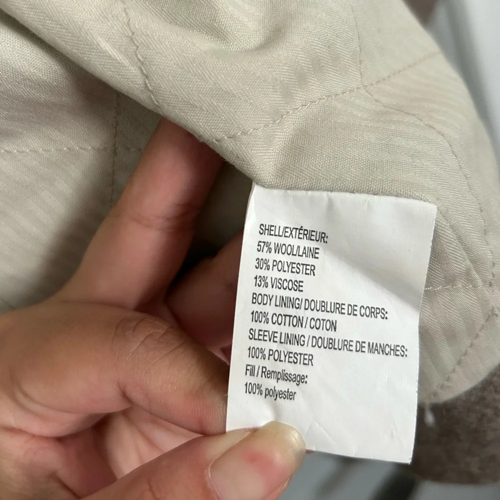 Abercrombie & Fitch Chic collar double breasted wool blend coat size L - Picture 14 of 16